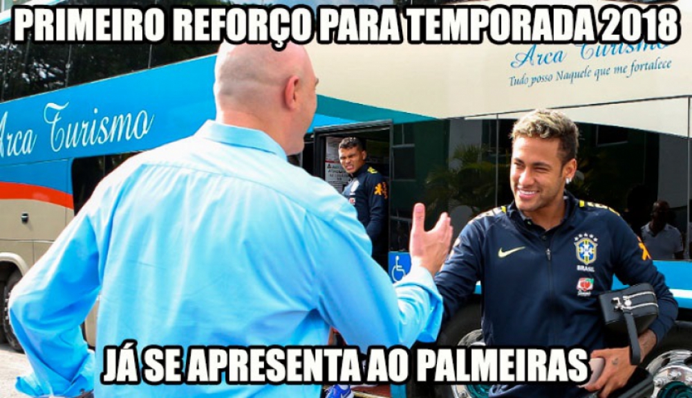 Memes brincam com Neymar após foto do jogador com camisa do Palmeiras