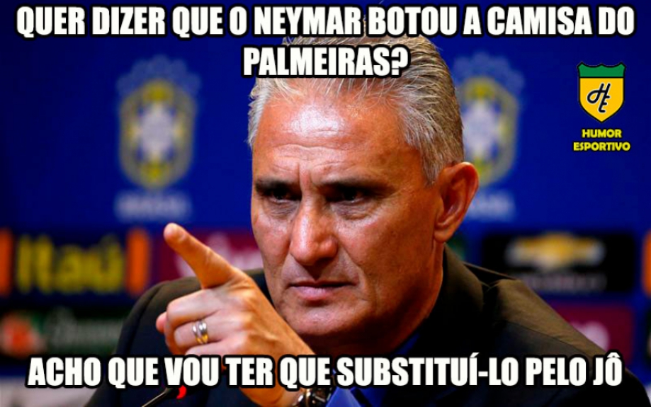 Memes brincam com Neymar após foto do jogador com camisa do Palmeiras