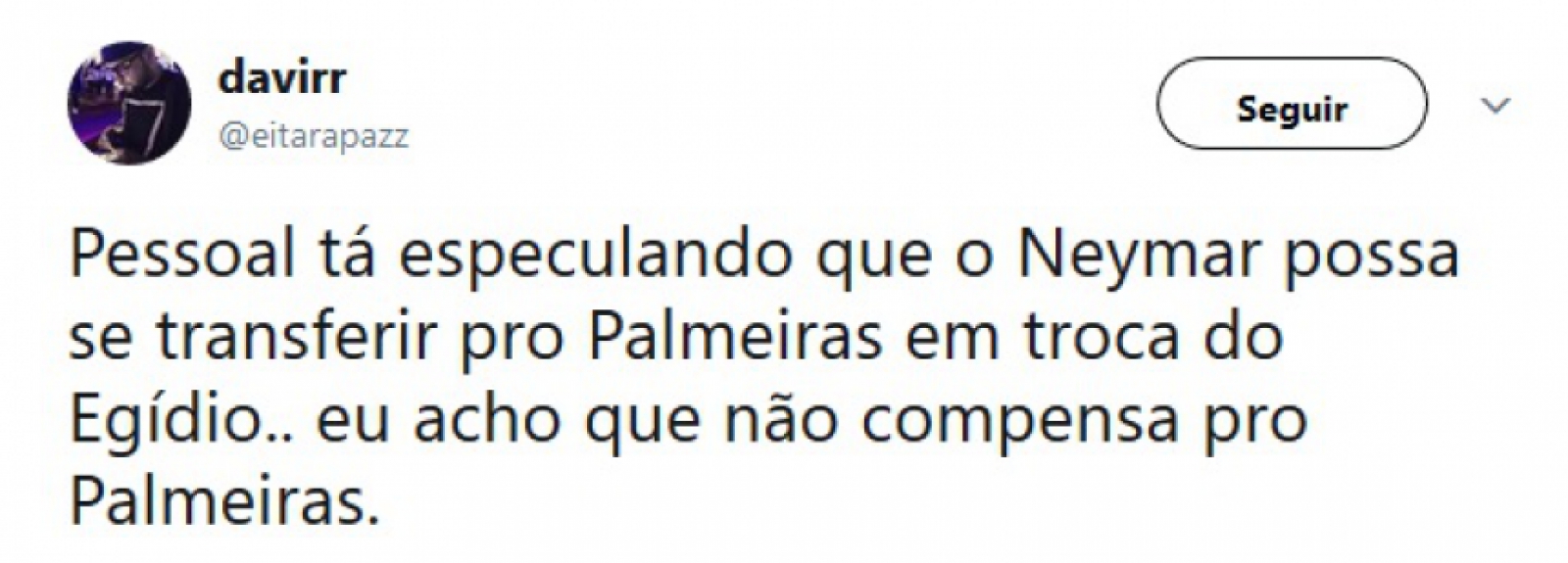 Memes brincam com Neymar após foto do jogador com camisa do Palmeiras