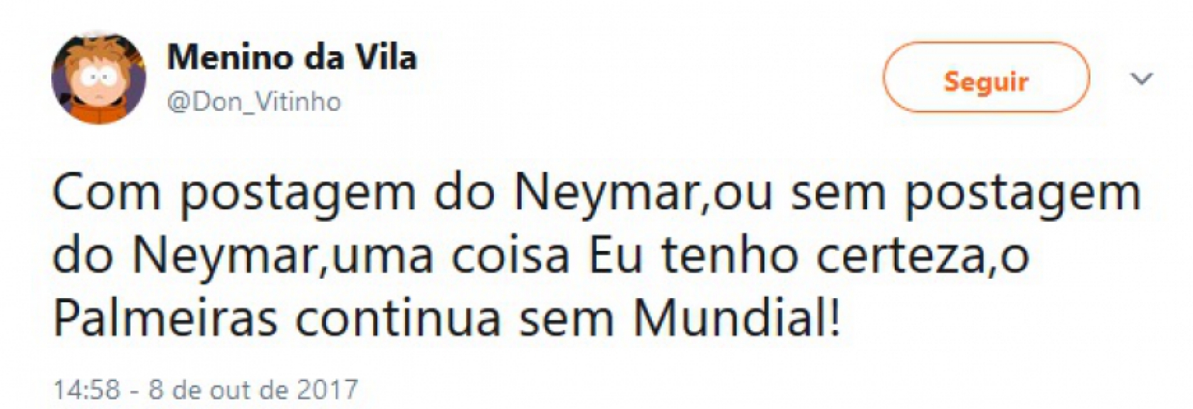 Memes brincam com Neymar após foto do jogador com camisa do Palmeiras