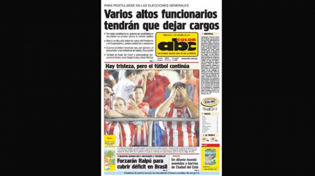 ABC Color - Paraguai eliminado