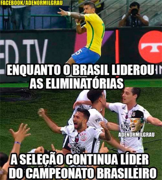 Humor Esportivo: os melhores memes da vitória do Corinthians diante do Coxa