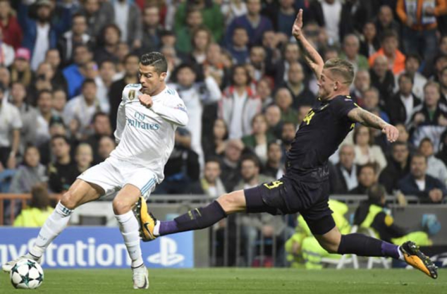 Cristiano Ronaldo e Alderweireld - Real Madrid x Tottenham