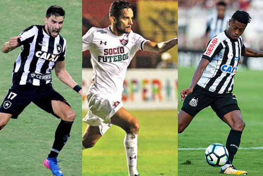 Bruno Henrique (Santos), Scarpa (Flu) e Pimpão (Bota)