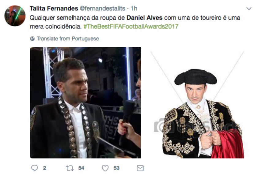 Com terno extravagante, Daniel Alves ‘bomba’ na internet