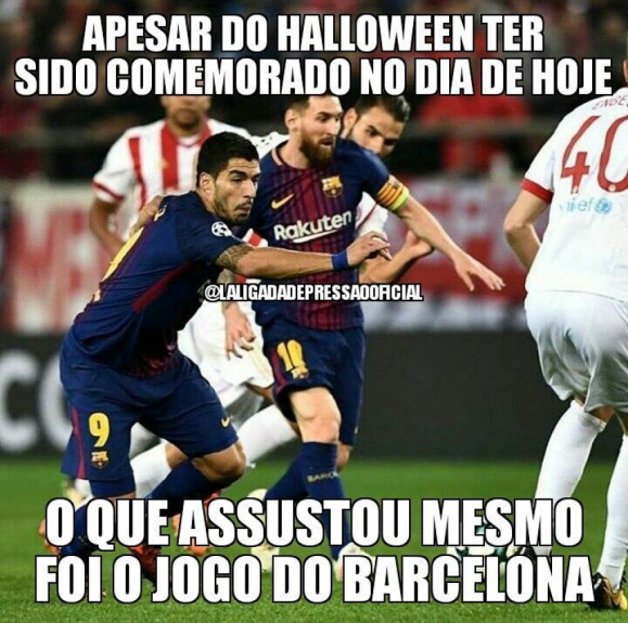 4ª rodada da Champions: memes de Olympiacos 0 x 0 Barcelona