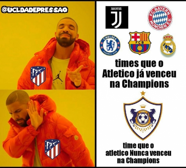 4ª rodada da Champions: memes de Atlético de Madrid 1 x 1 Qarabag