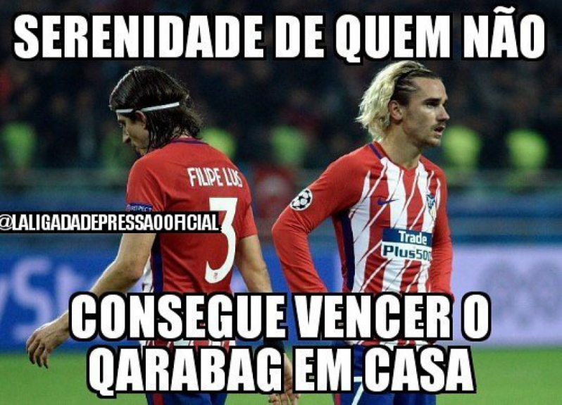 4ª rodada da Champions: memes de Atlético de Madrid 1 x 1 Qarabag