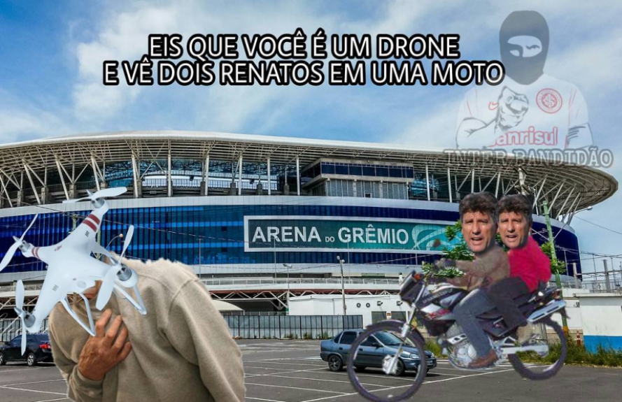 Brincadeiras envolvendo o uso de drones pelo Grêmio tomaram conta das redes sociais