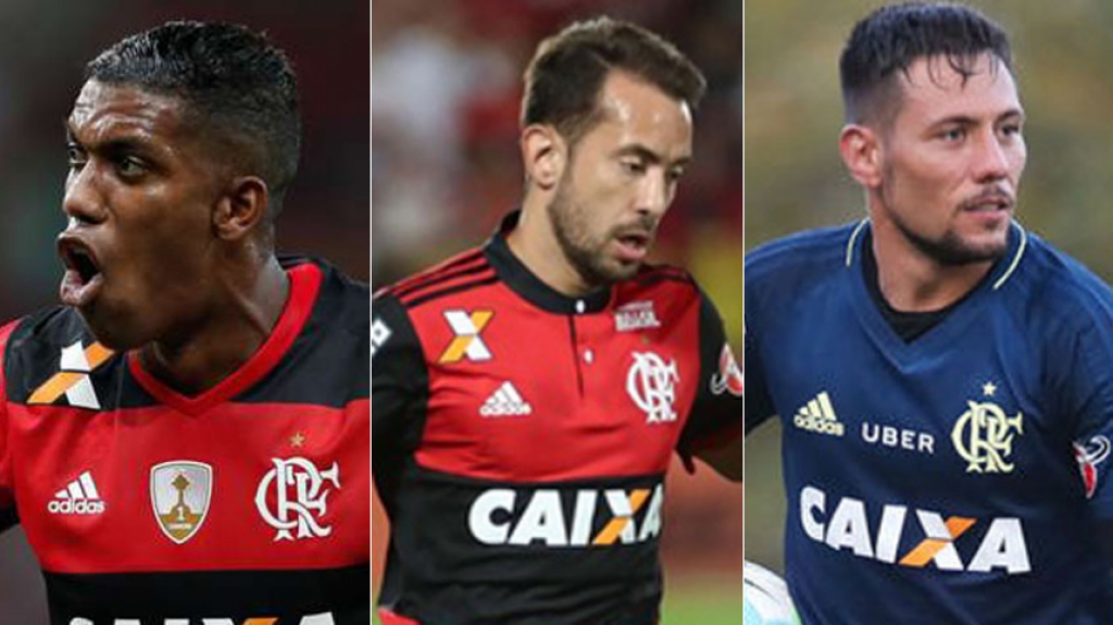 Berrío, Everton Ribeiro e Diego Alves (Flamengo)