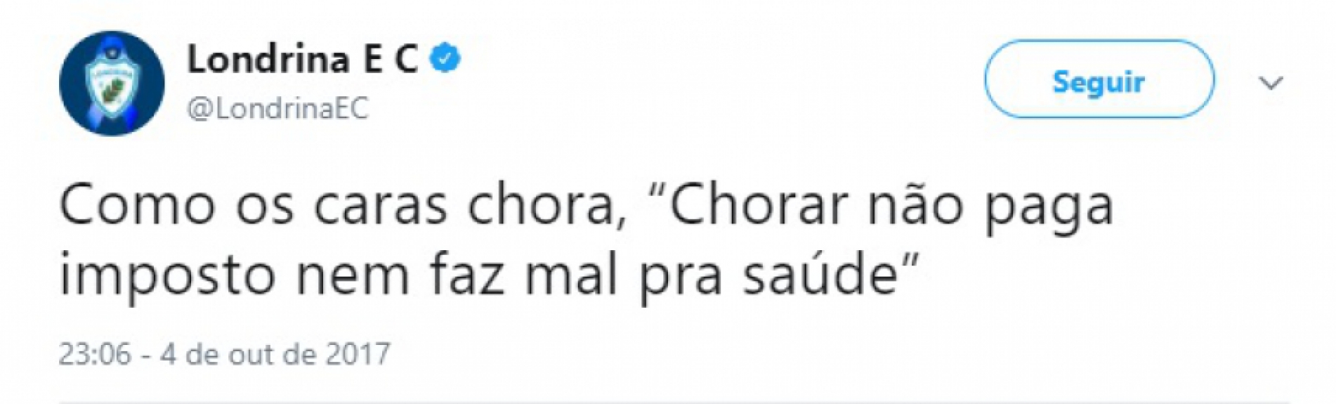 O Londrina também surgiu com bom humor esse ano após conquistar a Primeira Liga e provocar o Atlético-MG, adversário da final