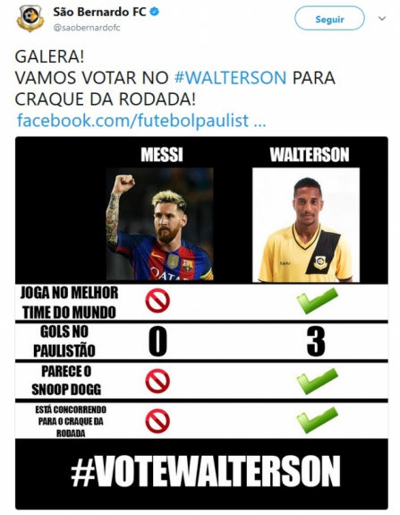 O São Bernardo é mais um dos pequenos que gostam de fazer piadas no Twitter