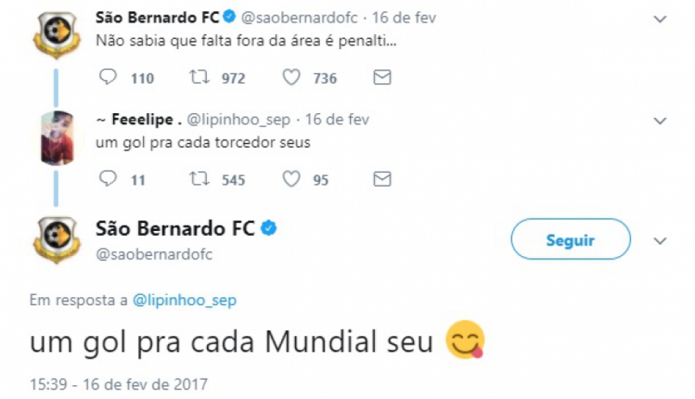 Sobrou até para um palmeirense no início desse ano, após a partida do Bernô contra o Verdão