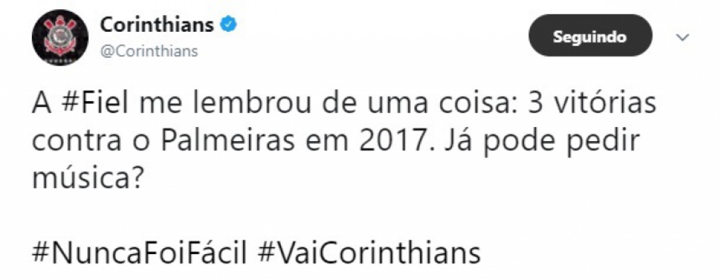 Três duelos no ano e três vitórias do Timão? Tome zoeira!