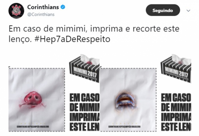 Após o título do Brasileirão, a maior mitada do ano: lenços de papel com focinho de porco e boca de peixe