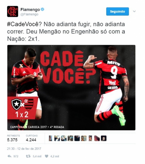 Botafogo também não fugiu do bom humor rubro-negro