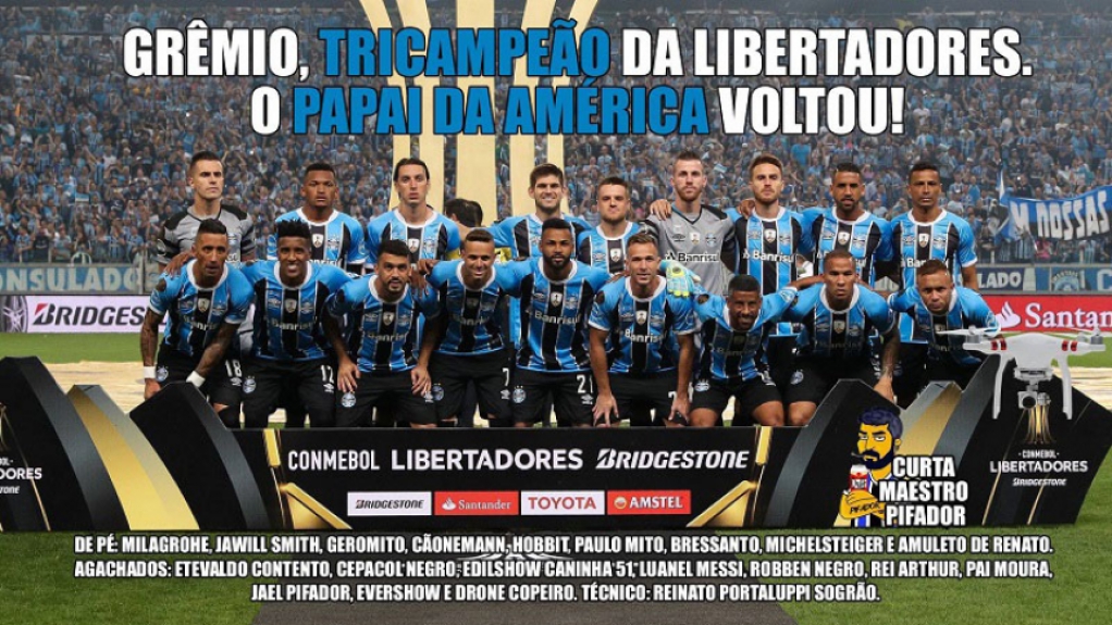 Torcedores do Grêmio tiram onda com conquista da Libertadores