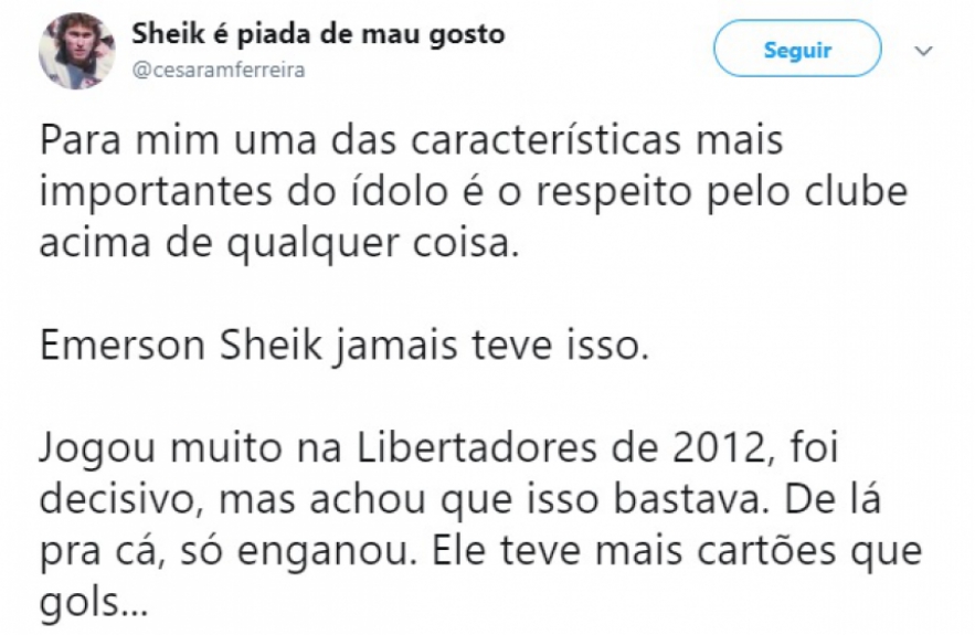 Retorno de Sheik ao Corinthians dividiu a torcida nas redes sociais