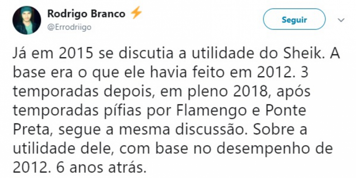 Retorno de Sheik ao Corinthians dividiu a torcida nas redes sociais