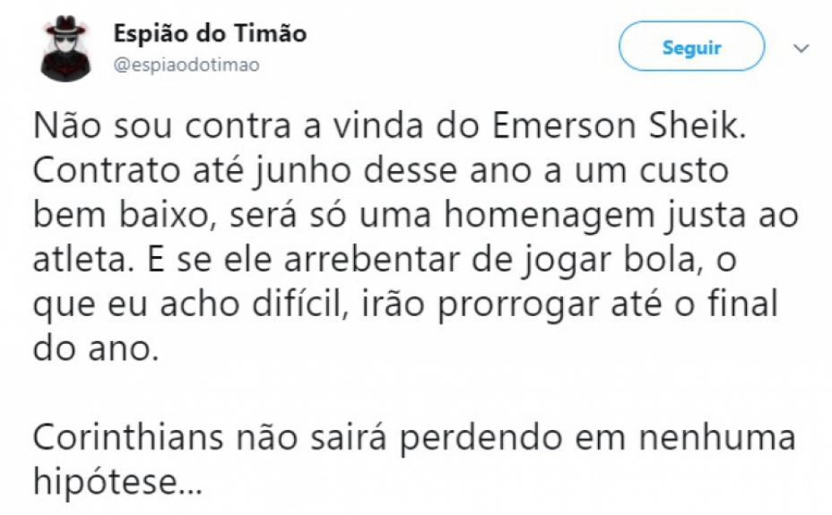 Retorno de Sheik ao Corinthians dividiu a torcida nas redes sociais