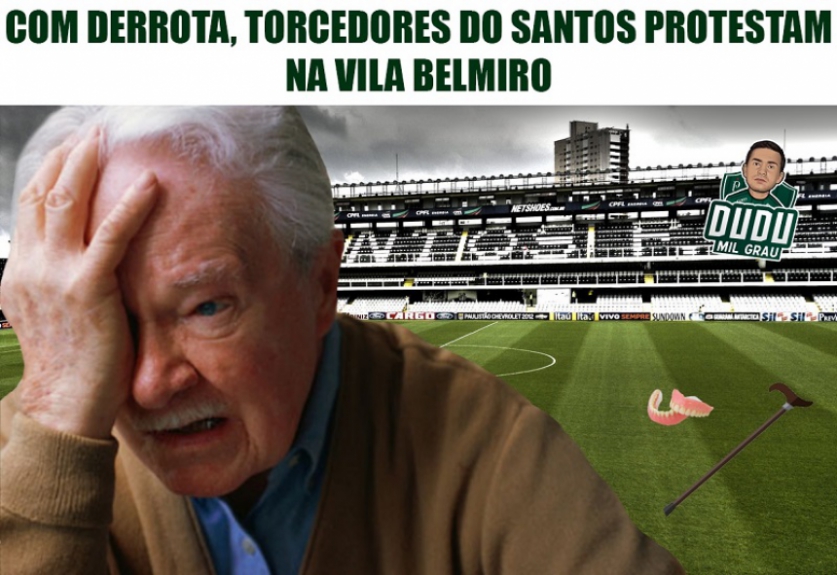 Palmeirenses brincam após vitória no clássico