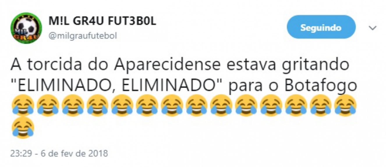 Rivais não perdoaram eliminação do Fogão para o 'tradicional' Aparecidense na primeira fase da Copa do Brasil
