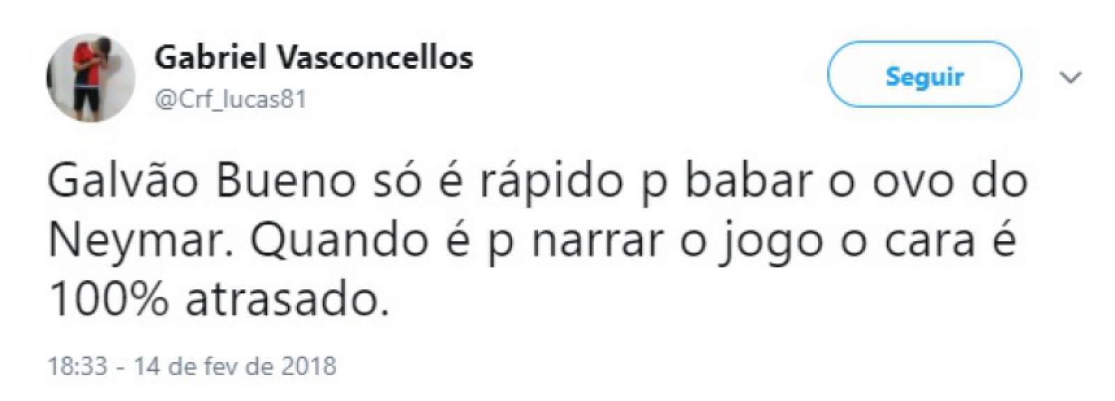 Atraso na narração de Galvão Bueno repercute nas redes