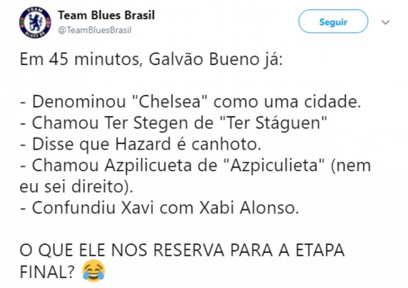 Falhas de Galvão Bueno chamaram atenção durante transmissão