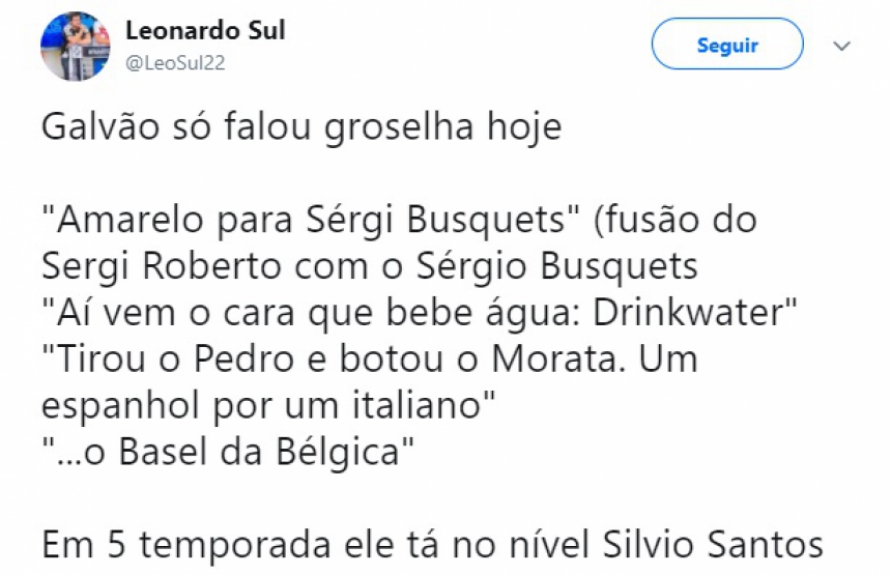 Falhas de Galvão Bueno chamaram atenção durante transmissão