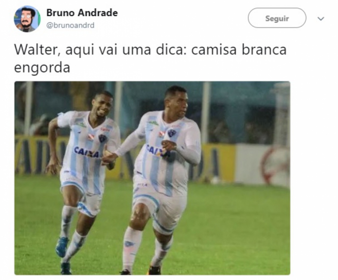 Excesso de peso na estreia pelo Paysandu fez Walter sofrer com piadas