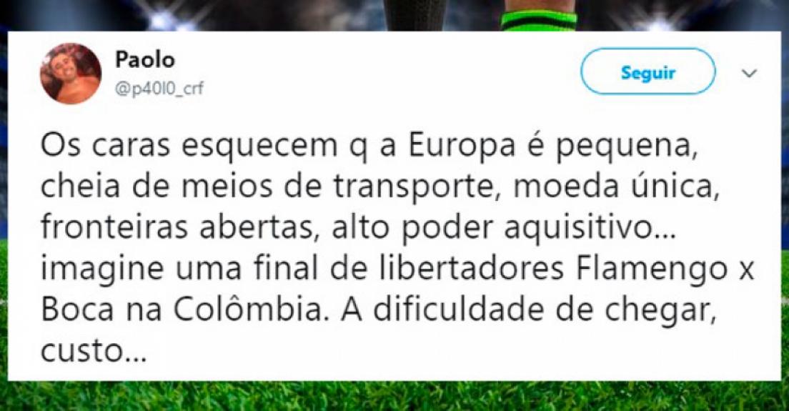 A repercussão na web da decisão da Conmebol