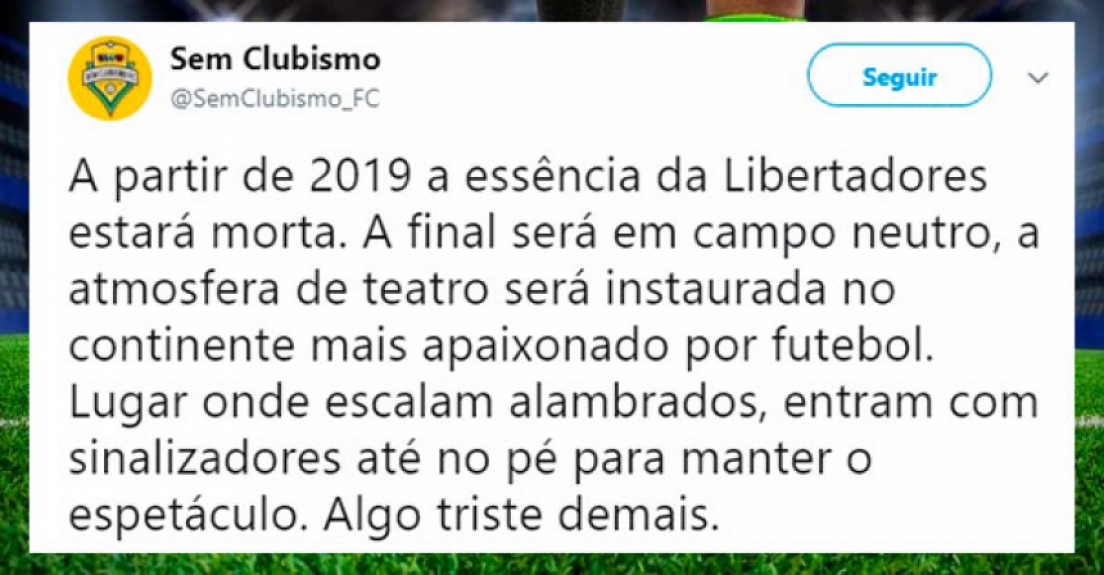 A repercussão na web da decisão da Conmebol