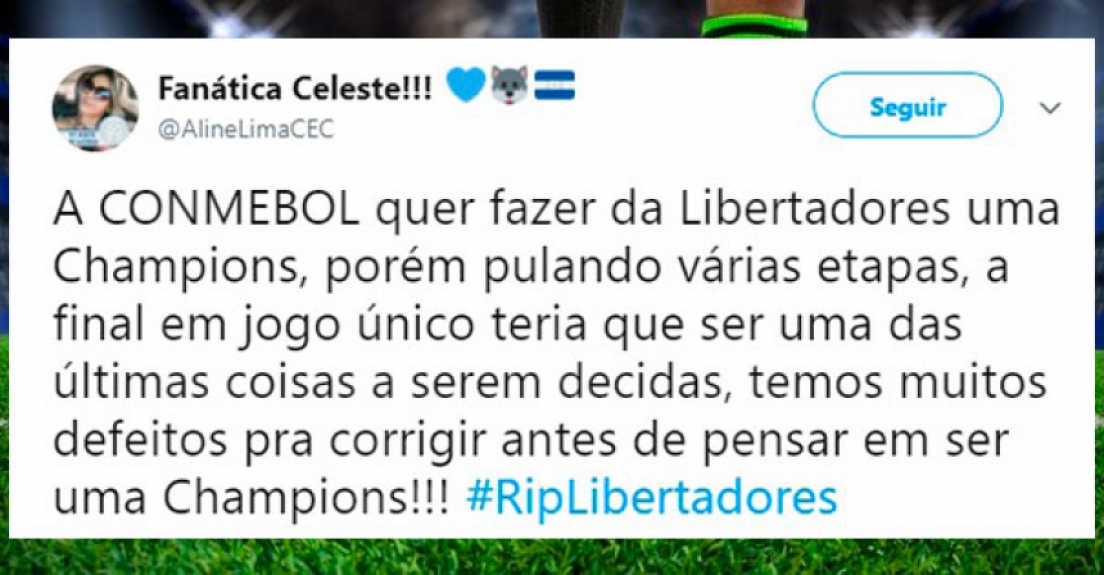 A repercussão na web da decisão da Conmebol
