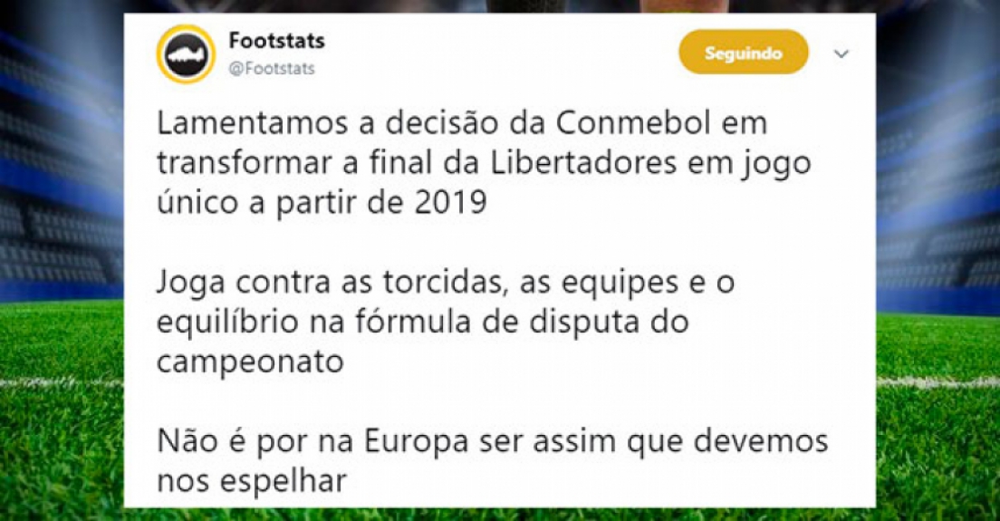 A repercussão na web da decisão da Conmebol