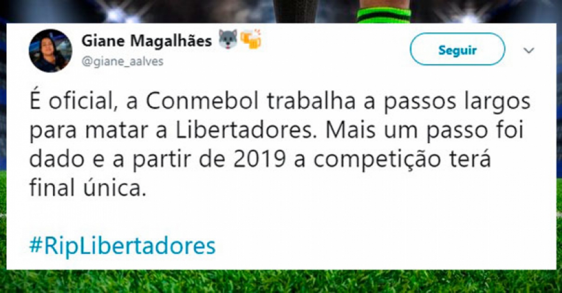 A repercussão na web da decisão da Conmebol