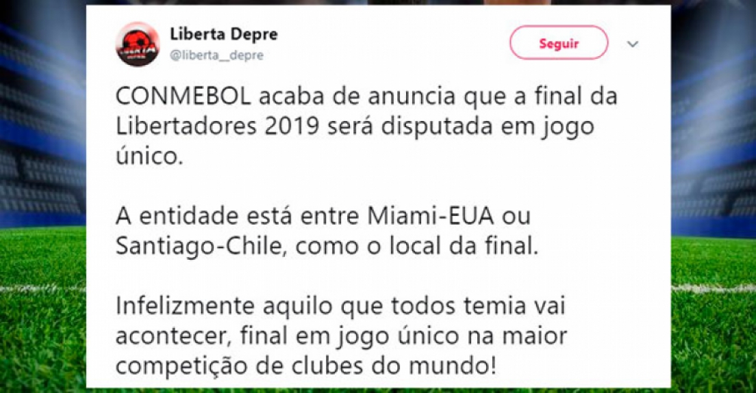 A repercussão na web da decisão da Conmebol
