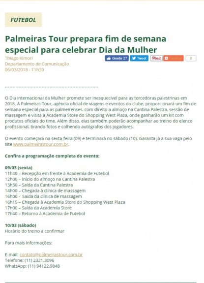 Homenagem Palmeiras