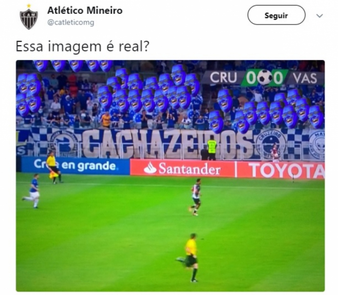 Cruzeiro é zoado por escudos de papelão no lugar de torcedores