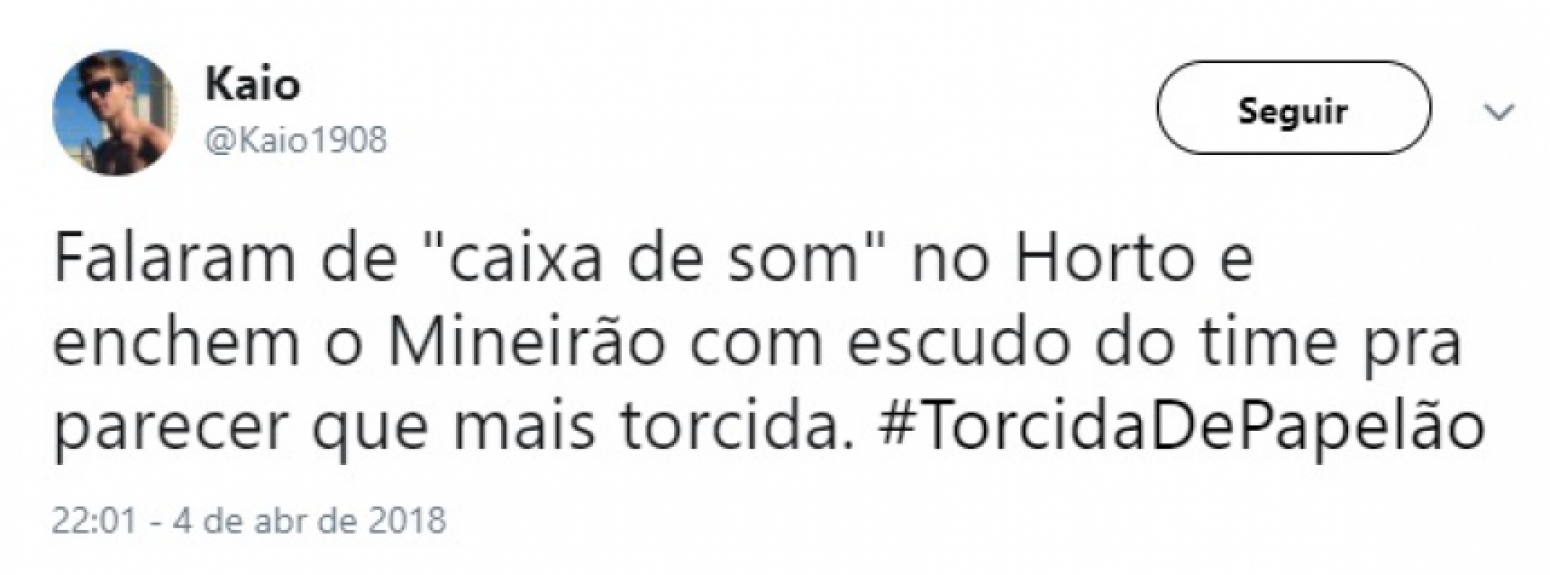 Cruzeiro é zoado por escudos de papelão no lugar de torcedores