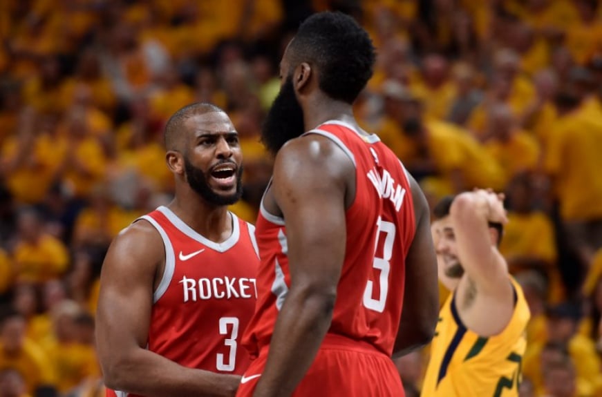 Chris Paul e James Harden, do Houston Rockets