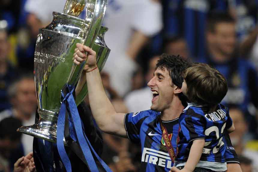 Milito fez os dois gols e decidu para a Internazionale em 2010: 2 a 0 sobre o Bayern de Munique