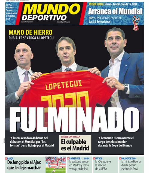 Capa Mundo Deportivo - 14/06/2018