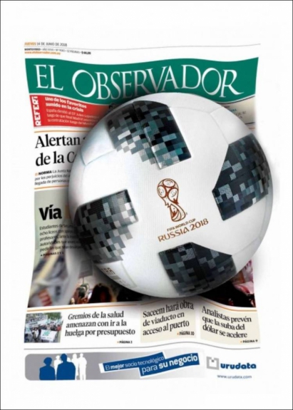 Capa El Observador - 14/06/2018