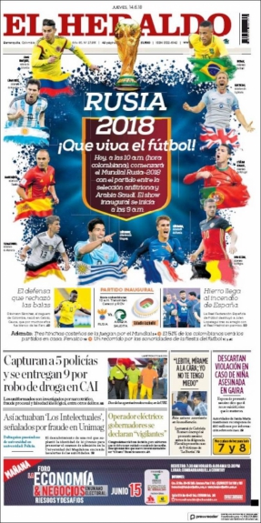 Capa Heraldo - 14/06/2018