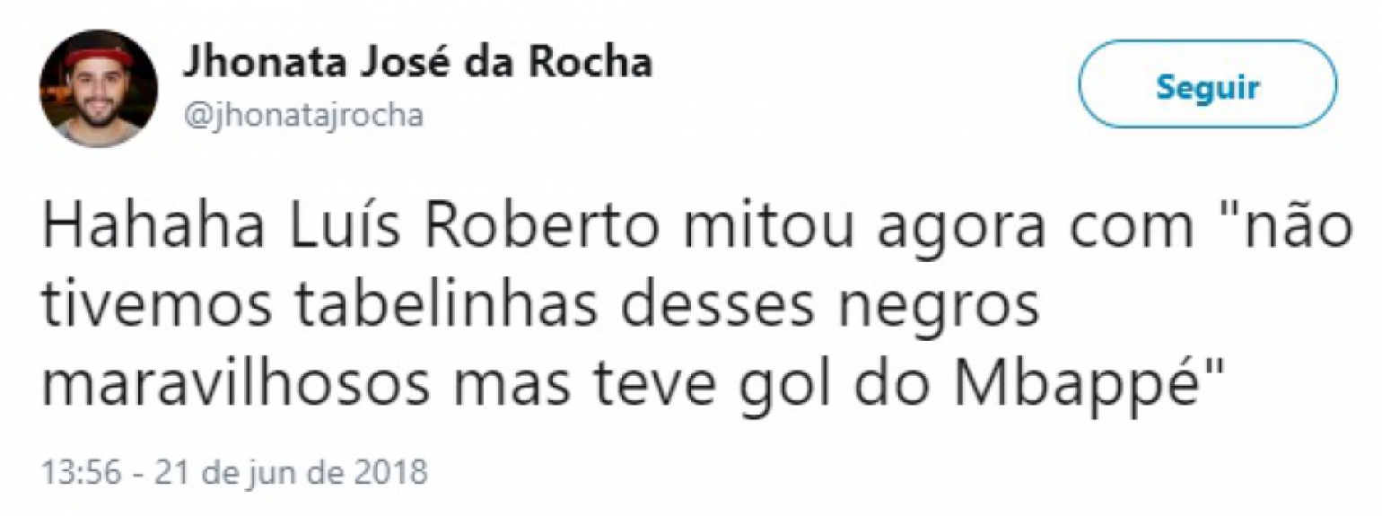 Humor na Copa: internautas repercutem 'negros maravilhosos' de Luis Roberto