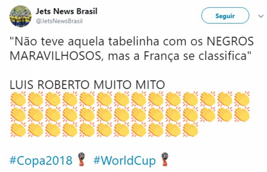 Humor na Copa: internautas repercutem 'negros maravilhosos' de Luis Roberto