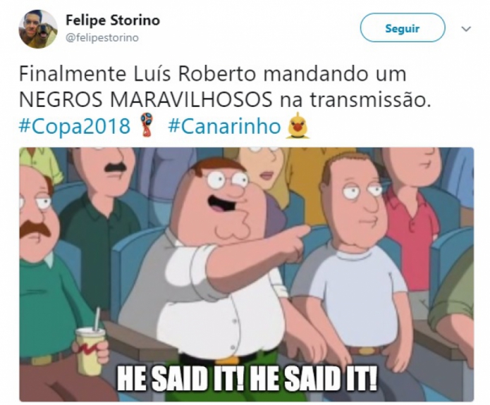 Humor na Copa: internautas repercutem 'negros maravilhosos' de Luis Roberto