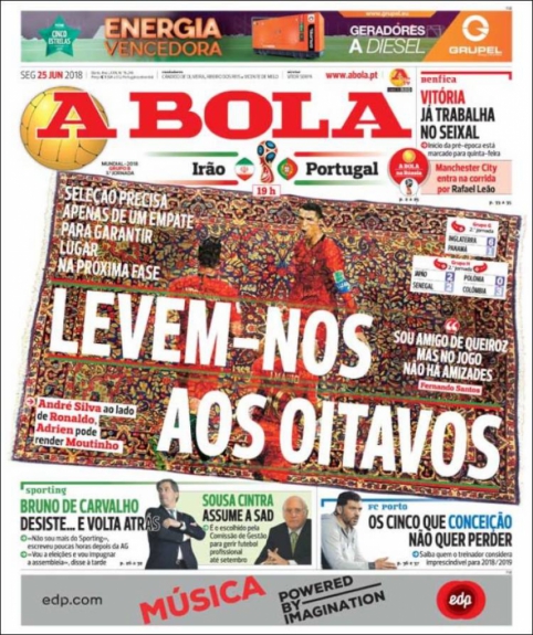 Capa A Bola - 25/06/2018