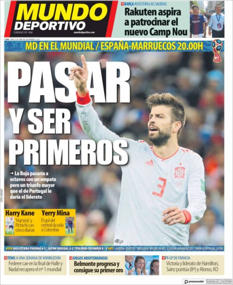 Capa Mundo Deportivo - 25/06/2018