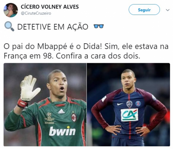 Pai e filho? Web brinca com semelhança entre Mbappé e Dida
